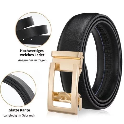 Unisex Leather Belt with Adjustable Buckle, 115/125 cm, Multicolored
