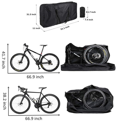 800D Oxford Cloth Bicycle Bag, Mountain Bike & Road Bike Storage Bag(Non-folded: 140cm (L) * 28cm (W) * 80cm (H))