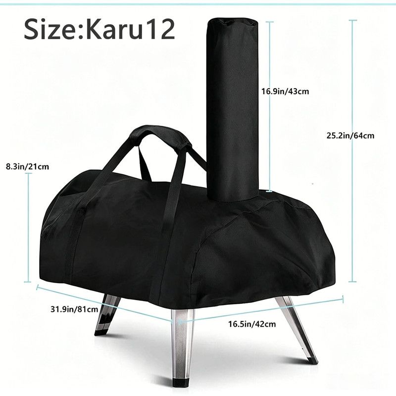 420D Oxford Waterproof Pizza Oven Cover with Carry Handles, Custom Fit for Ooni Karu 12 Outdoor Pizza Oven