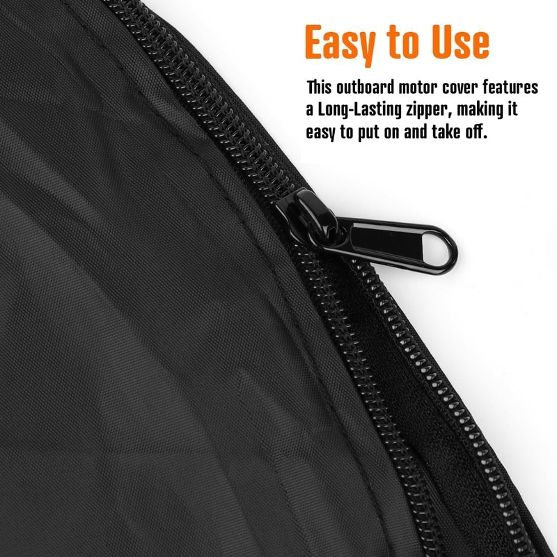 600D Oxford Cloth Outboard Motor Cover, Waterproof UV Resistant Boat Engine Protective Cover for Yacht Fishing Boat（60-100HP）