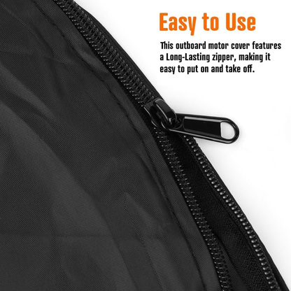 600D Oxford Cloth Outboard Motor Cover, Waterproof UV Resistant Boat Engine Protective Cover for Yacht Fishing Boat（60-100HP）