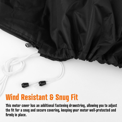 600D Oxford Cloth Outboard Motor Cover, Waterproof UV Resistant Boat Engine Protective Cover for Yacht Fishing Boat（60-100HP）