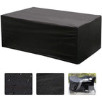 Rectangular Table Cover for Garden Furniture, UV Protection, Black, 150 x 130 x 90 cm