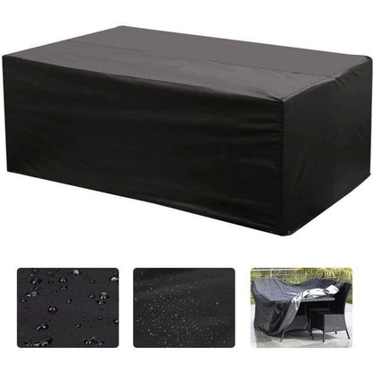 Rectangular Table Cover for Garden Furniture, UV Protection, Black, 150 x 130 x 90 cm