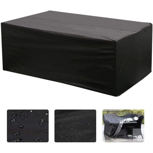 Rectangular Table Cover for Garden Furniture, UV Protection, Black, 150 x 130 x 90 cm