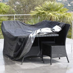 Rectangular Table Cover for Garden Furniture, UV Protection, Black, 150 x 130 x 90 cm