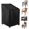 Garden Chair Cover, 420D Oxford Waterproof Stackable Outdoor Chair Cover, Black, 70 x 70 x 85/125 cm