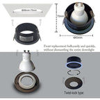 4 Pack Recessed Spotlights, LED 5W 3000K Warm White, IP65 Waterproof, Satin Nickel Black, Cutout 68 mm
