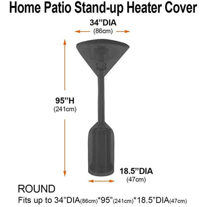 Gas Patio Heater Cover, Water Resistant Parasol Heater Cover, Black, 241 x 86 x 47 cm