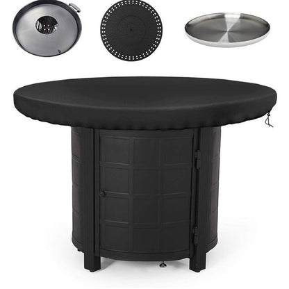 Fire Pit Cover, 420D Waterproof Anti UV Protective Cover, Diameter 100 cm