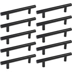 10 Pack Black Stainless Steel T Bar Cabinet Handle, 160 mm