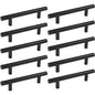 10 Pack Black Stainless Steel T Bar Cabinet Handle, 160 mm