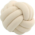 Round Knotted Cushion, Milk White, 20 cm