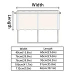 2 Pack Blackout Kitchen Curtains White, 106 x 91 cm