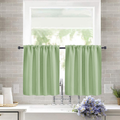 2 Pack Blackout Kitchen Curtains Green, 40 x 60 cm