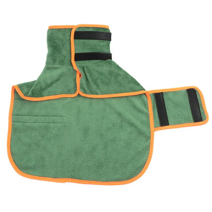 Dog Bathrobe Microfiber Absorbent Drying Coat, Green, M