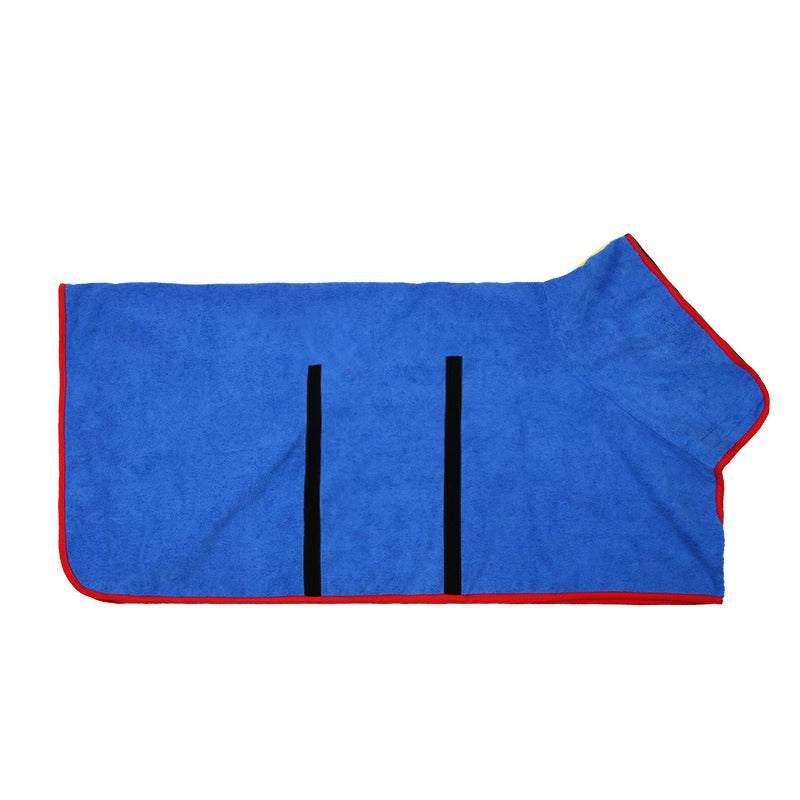 Dog Bathrobe Microfiber Absorbent Drying Coat, Blue, L