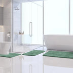 3 Piece Bathroom Rug Set, Soft Microfiber Absorbent Non Slip Bath Mats for Toilet Tub, Sage Green