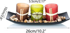 4-Piece HOME Letter Tealight Candle Holder Set with Black Display Tray