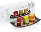 4-Piece HOME Letter Tealight Candle Holder Set with Black Display Tray