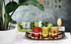 4-Piece HOME Letter Tealight Candle Holder Set with Black Display Tray
