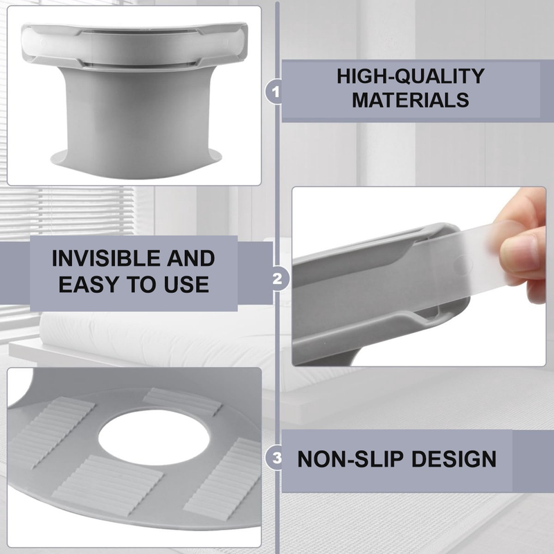 4-Pack Grey Fitted Sheet Clips, Non-Slip Mattress Corner Fasteners for Single and Double Beds