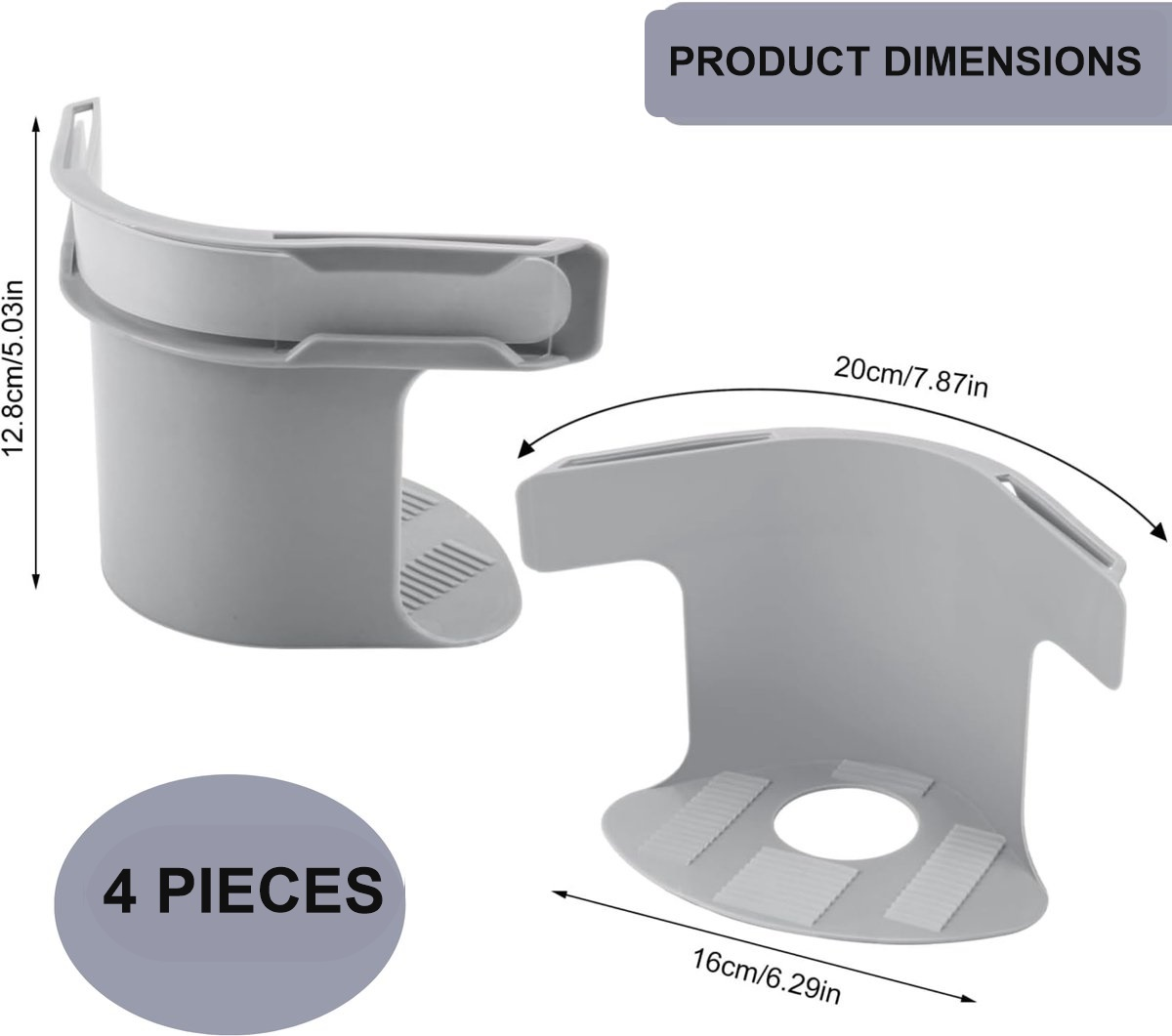 4-Pack Grey Fitted Sheet Clips, Non-Slip Mattress Corner Fasteners for Single and Double Beds