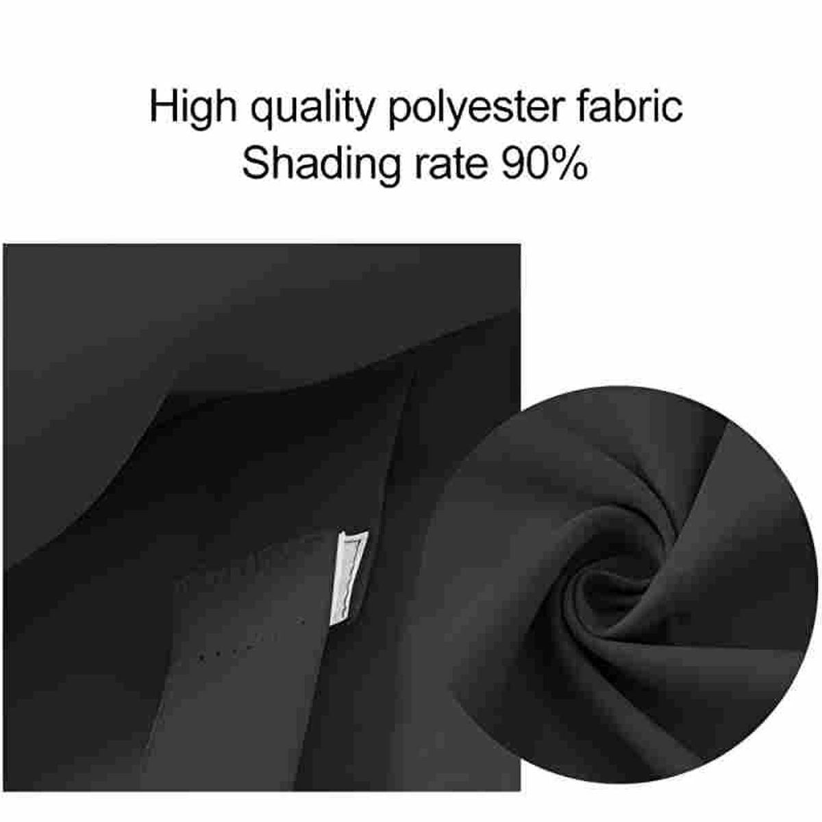 Black Thermal Blackout French Door Curtain with Tie-Up Straps, 26 x 68 Inches