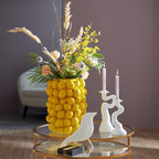 31 cm Yellow Lemon-Shaped Decorative Flower Vase, Botanical Home Decor