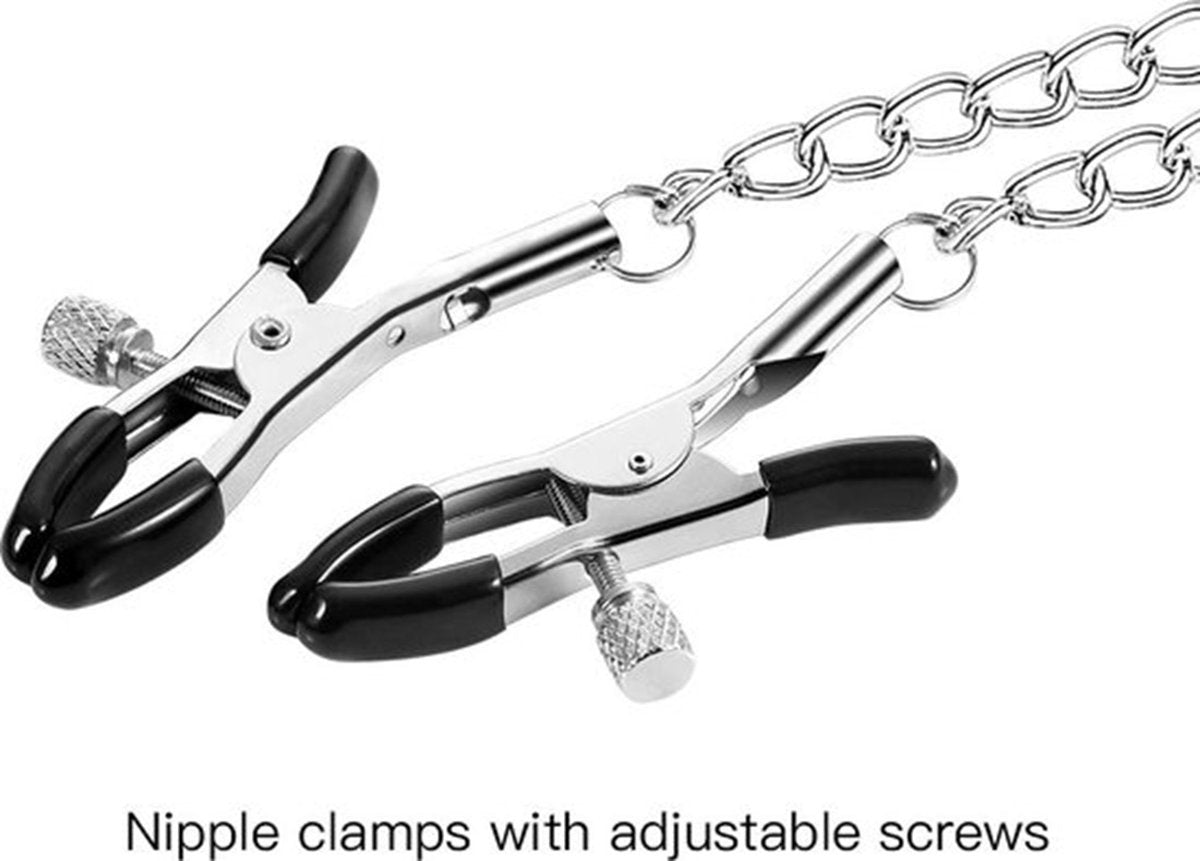 BDSM Nipple Clamps With Chain | Erotic Nipple Clamps | Sex Pitch Nipple Clamps | Sex Toy