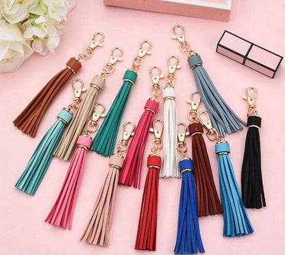 Tassel Keychain | Key Holder | PU Leather Keychain | Universal | Light Brown