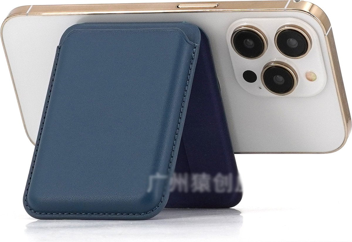 Magnetic Card Holder & Stand Suitable for MagSafe | Suitable for iPhones 12/13/14 | RFID Protection | Credit Card Holder | Card Holder | With Stand | 3 Cards | Brown