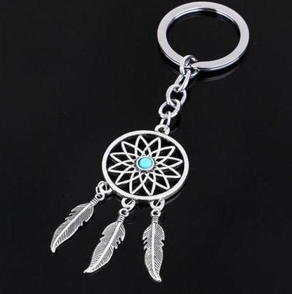 Dreamcatcher Keychain | Dream Catcher Keychain | Lucky Charm | Silver