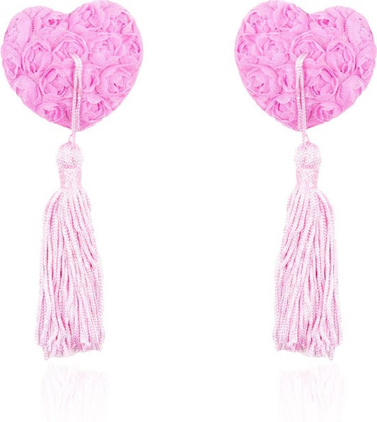 Luxury Nipple Tassels | Nipple Tassel | Nipple Stickers | Niple Cover | Self-Adhesive Heart-Shaped Hearts | 2 Piece | Pink