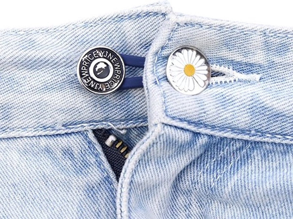 3-Piece Jeans Extension Buttons | Floral Design | Buttonhole Extender | Jeans Extension Button | 5.5 cm Adjustable Button | Maternity Pant Expander