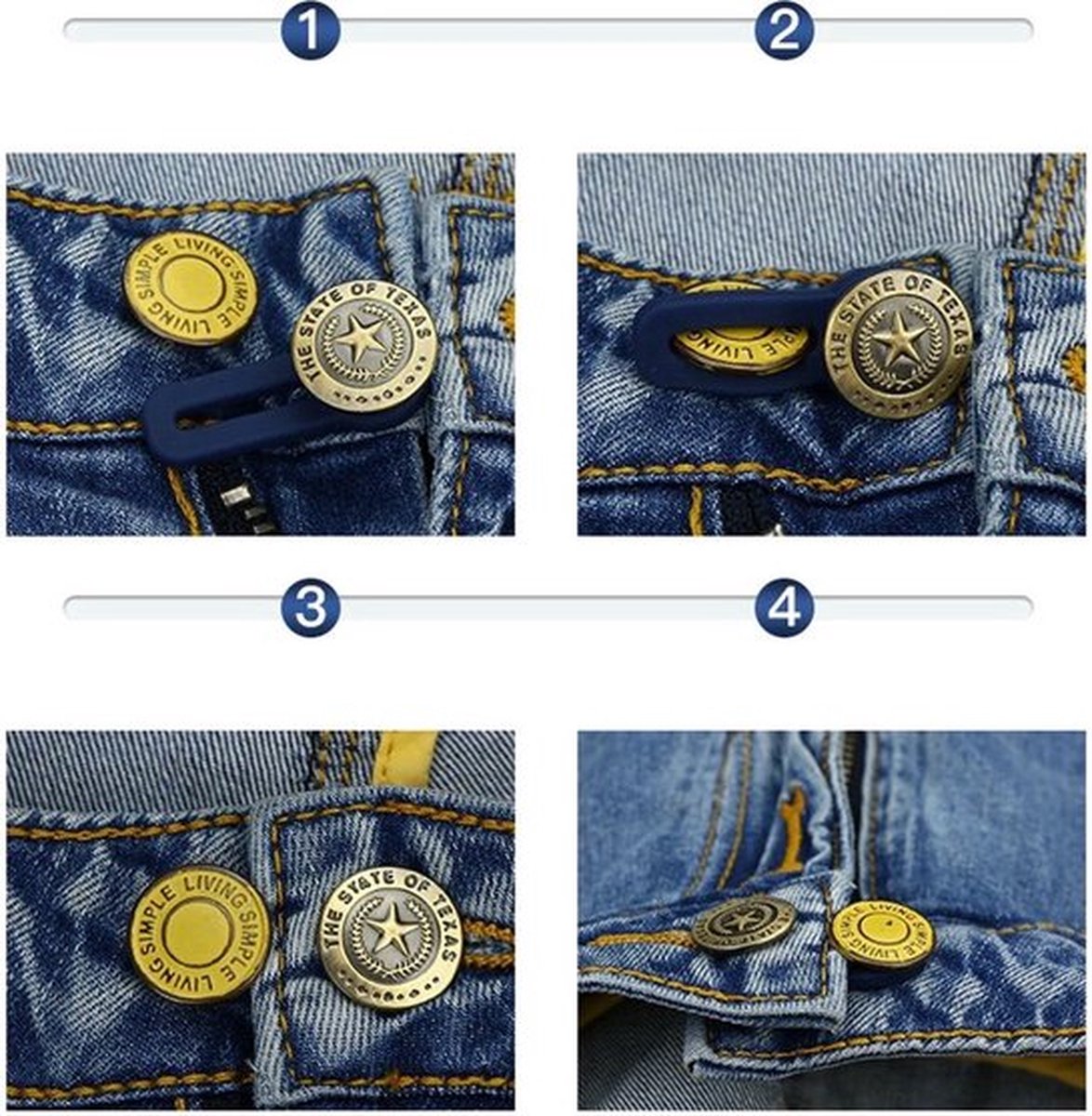 3-Piece Jeans Extension Buttons | Floral Design | Buttonhole Extender | Jeans Extension Button | 5.5 cm Adjustable Button | Maternity Pant Expander