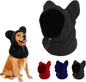 Dog emergency winter cone with ear protection, fleece neck warmer for dogs, (black, S)