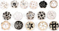 Blouse Brooch Buttons Set 16-piece – Soft enamel, random styles