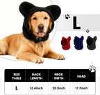 Dog emergency winter cone with ear protection, fleece neck warmer for dogs, (black, L)