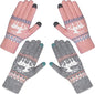 Women's winter gloves - Snowflake print Warm touchscreen gloves - Unisex - Reusable