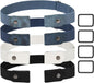 Buckleless Belt - 4 Pieces Buckle-Free & Elastic Belt for Women & Men - Elastic Belt - Elastic Belt Without Buckle - 3cm Wide - Elastic Trouser Belt Without Buckle - Belt Without Buckle - Buckle-Free Belt - Maternity Belt - Belt Without Holes