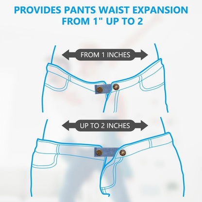 Buttonhole Extender 4 Pieces Denim - Trouser Extender - Jeans Trouser Extender - Trouser Widening Button - Trouser Buttonhole Extender - Button Extender - Jeans Extension Button - Maternity Trouser Extender - Buttonhole Elastic - Jeans Buttons