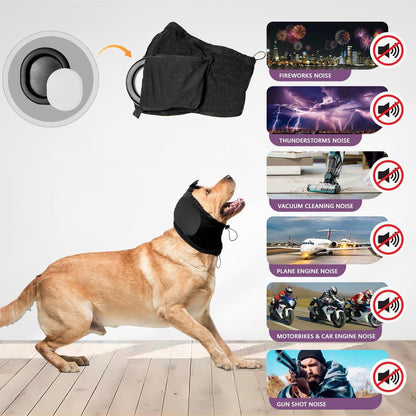 S - Noise-Reducing Ear Protectors for Dogs - Dog Ear Protector - Ear Protector for Dogs - Dog Ear Protector - Hearing Protection for Pets - Pet Cone - Noise-Dampening Dog Headband - Noise-Reducing Dog Ear Warmer - Blue