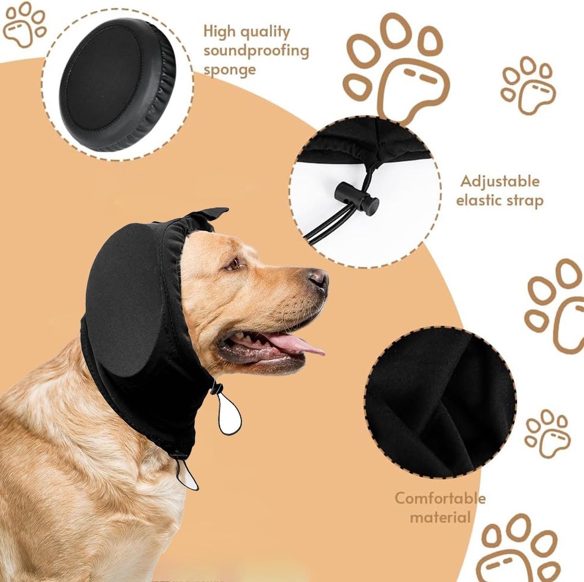 XL - Noise-Reducing Ear Protectors for Dogs - Dog Ear Protector - Ear Protector for Dogs - Dog Ear Protector - Hearing Protection for Pets - Pet Cone - Noise-Dampening Dog Headband - Noise-Reducing Dog Ear Warmer - Blue