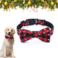 Christmas Dog Bow Tie - Festive Dog Bow Tie - Collar with Bow - Dog Collar - Red - Checkered Bowtie - Adjustable Neckline - Dog Accessories - Dog Clothing - Dogwear - Christmas - Gift - Size M