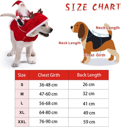 Dog Costume Christmas - Christmas Clothing For Dog/Cat - Christmas Outfit For Puppies - Hooded Dog Christmas Suit - Dog Christmas Clothing - Funny Dog Christmas Costume - Size XXL - Dog Fancy Dress Costumes - Dog Clothing - Pet Christmas Costume - Christm