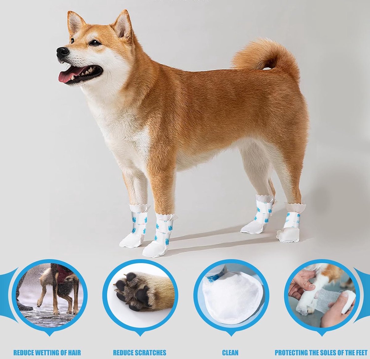 Dog Socks - 40 Pieces - Disposable Pet Socks - Waterproof - Non-Slip Dog Socks - Dog Shoes Paw Protector Socks for Dogs - Velcro Closure - Breathable - Adjustable - Pet Paw Protector - Dog Shoes - Size S