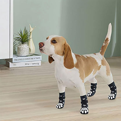 Size S 13.5 x 4.5 x 5.5cm - 2 Pairs Pet Socks - Non-Slip Dog Socks - Breathable - Adjustable - Dog Shoes Paw Protector Socks for Dogs - Velcro Closure - Pet Paw Protector - Fashionable and Functional Paw Protection