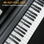 Removable Silicone Piano Stickers - 88 Keys - Key Guide - Keyboard Stickers - Reusable - Learn Music Notes Easily - Learn to Play Strip - Includes Storage Box - For Beginners