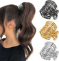 Hair Clips - 3 Pieces - Non-Slip Clips - Hair Clamp - Hairpin - Hairpins - Anti-Slip Clips - Girls' Hair Accessories - High Ponytail Clips - Decorative Hair Accessories for Ladies - For Women and Girls - Gold/Silver/Black